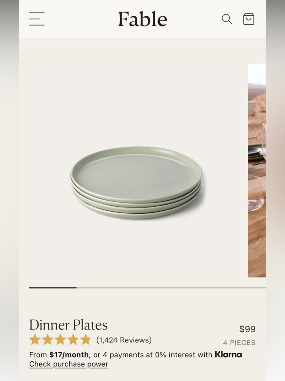 Fable sold out dinner plates sage